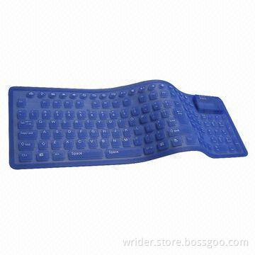 Flexible Keyboard with 18 Multimedia Keys and 2mm±4 Total Travel, Supports IBM AT